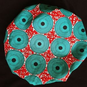 Satin lined sleep bonnet. Oversized. African print. Wax cloth.